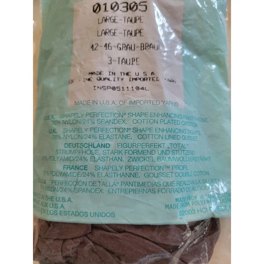 Lot of 3 Vintage Silkies Large Simply Perfection Pantyhose NIP Taupe 10305 Nylon